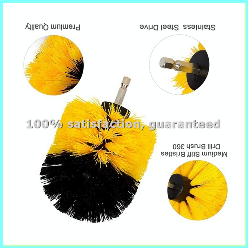 Car Cleaning Brush - 15pcs Electric Floor Scrubber Set Round