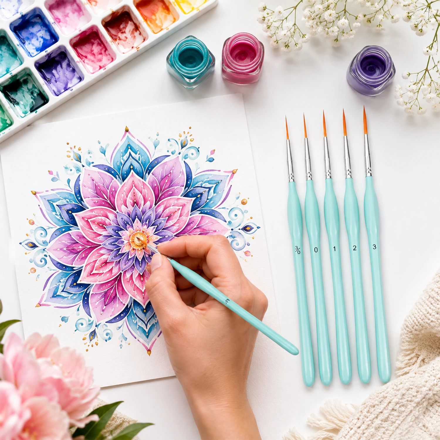 6pcs Rigger Paint Brushes Set, - огляд і ціна Detailing Brush Set